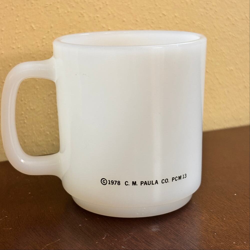VTG Glasbake Milk Glass World's Greatest Grandma Coffee Mug Made in USA 1978 8oz - Picture 3 of 5